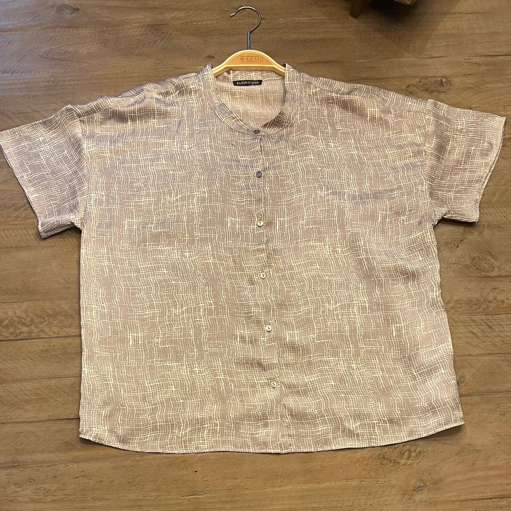 Eileen Fisher Silk Cotton Blouse - Size Large